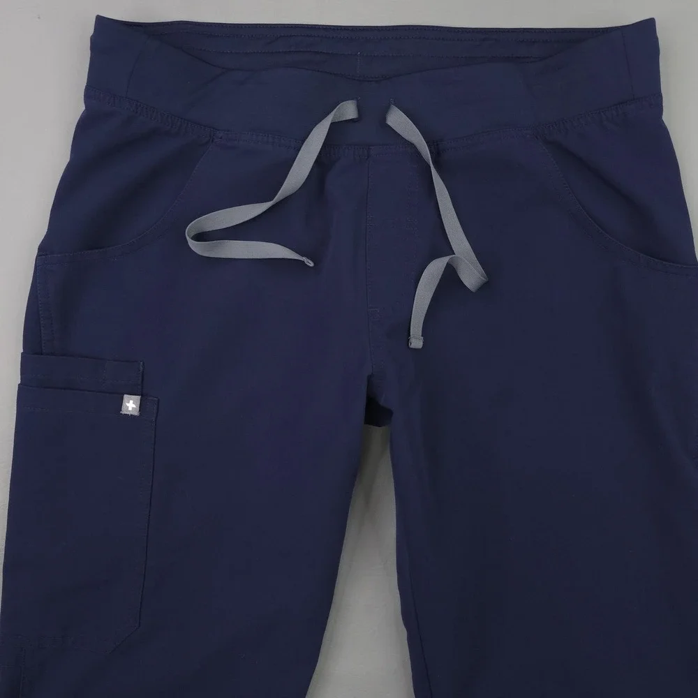 FIGS Technical Collection Pants Womens Medium Petite Blue Medical Scrub Cargo